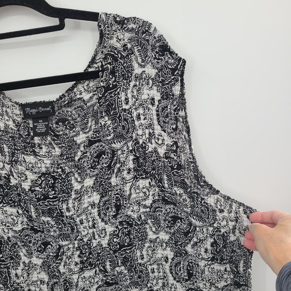 MAGGIE BARNES WOMEN'S Paisley TANK TOP SLEEVELESS BLOUSE SIZE 4X Business Career - Picture 5 of 8